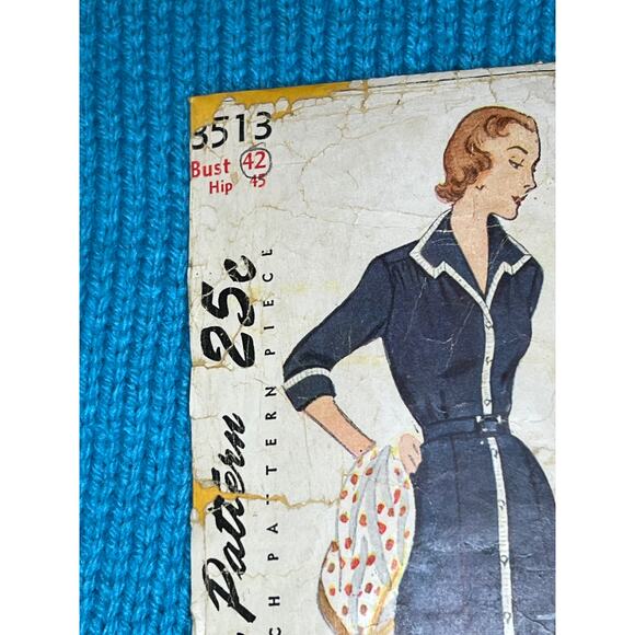 Simplicity 3513 Pattern shirt dress button front bust 42 - Picture 2 of 7